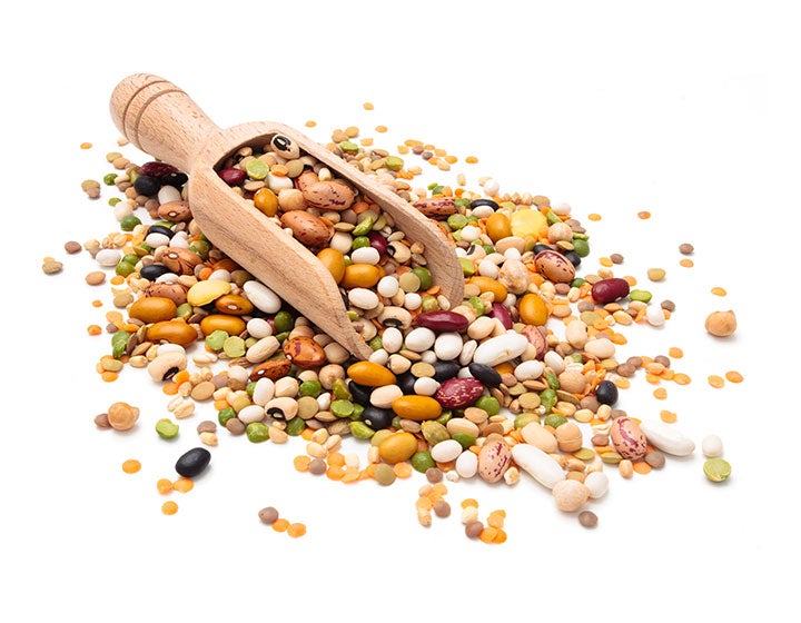 Legumes like lentils, chickpeas, soybeans and beans are iron-rich but contain iron absorption inhibitors